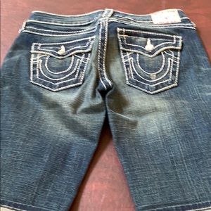 True Religion Bermuda short with crystals.